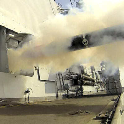 Twin Fixed Launcher Firing From Type 23